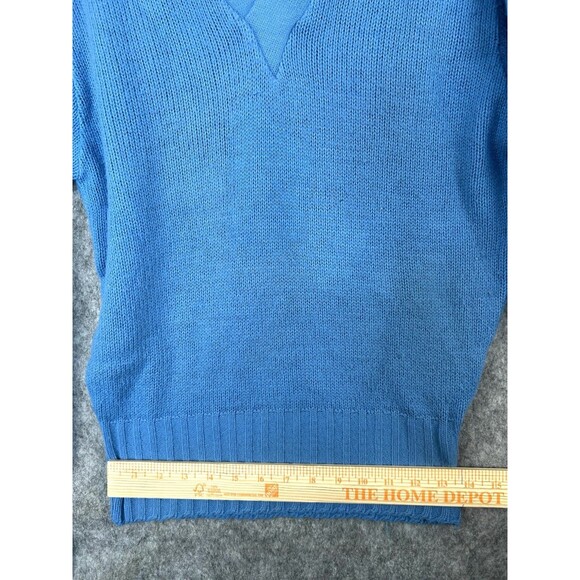 VTG Sweater School Cheerleader Blue Pep Club Uniform V-Neck 60s Size M Bristol - Picture 9 of 9
